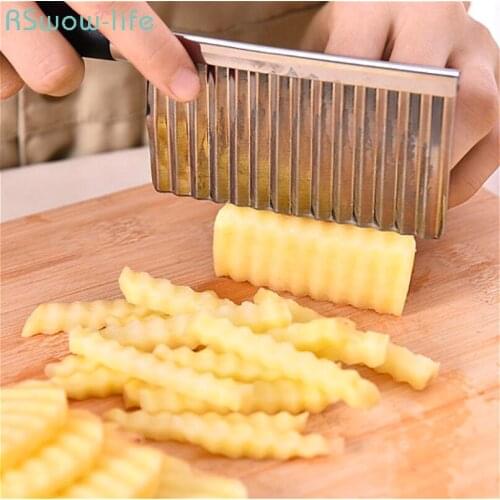 2Pcs Creative Wave Potato Cucumber Cutter Stainless Steel Shredding Kitchen Health Convenience Slicer Strip cutting