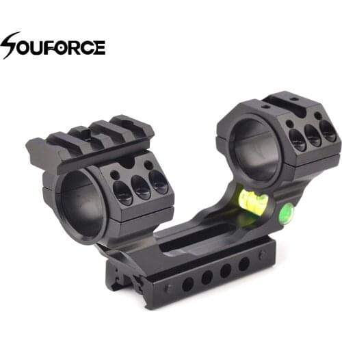 25.4/30mm Ring with Spirit Bubble Level Suit 11mm/20mm Picatinny Weaver Rail for Tactical Hunting