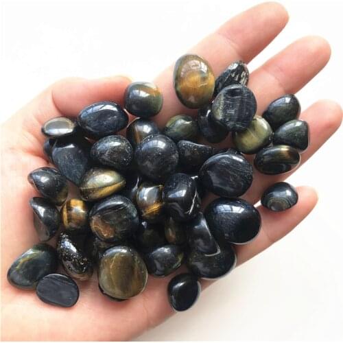 3 Sizes Natural Black Tiger Eye Tumbled Gravels Stones Healing Reiki Natural Crystal Natural Quartz Crystals 50g