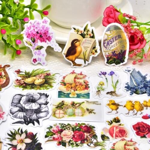 30pcs Creative kawaii self-made Flowers and birds stickers beautiful stickers /decorative sticker /DIY craft photo albums