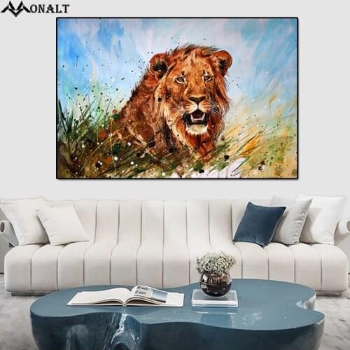 Abstract Canvas Painting Decorative Picture Lion Poster living room wall Nordic Modern art HD Animal Landscape Oil Painting