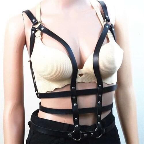 Bdsm Leather Lingerie Harness Women Body Bondage Garters For Stockings Crop Top Suspenders Straps Belt Punk Sex Toys