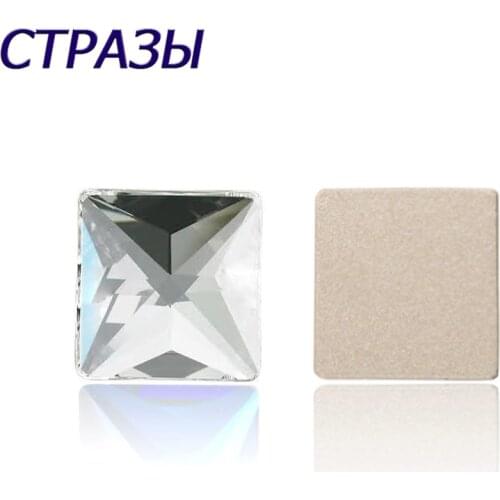 CTPA3bI 20PCS 6mm Square Flatback Crystal Clear AB No Hotfix Crystal For NOHF Strass Nail Art Decorations Rhinestone