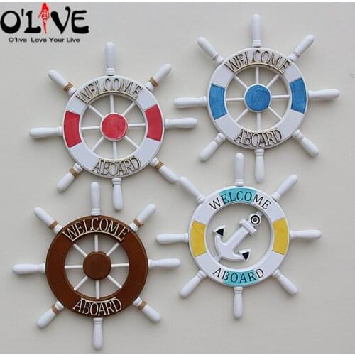 32 CM Wood Helm Nautical Home Decor Marine Craft Boats Mediterranean Style Sea Decor Rudder Wheel Ornaments Wall Decoration Bar
