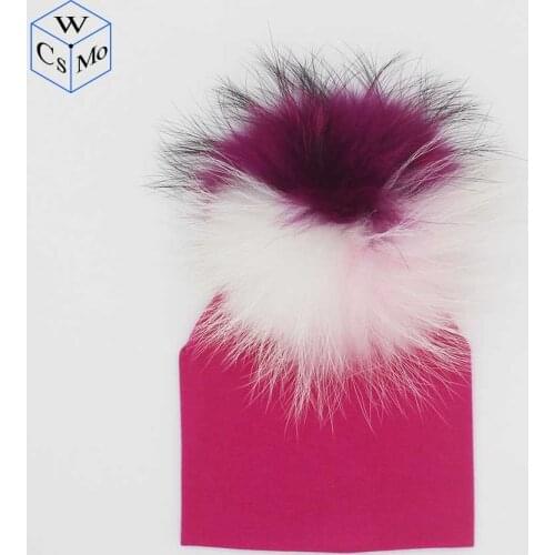Baby Cotton Hat Girl Boy 0-2Years Newborn Hat Kids PomPom Hat Racoon Fur Toddler Infant Beanie Knit Spring Neonatus Winter Cap
