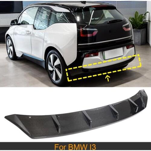 Car Rear Bumper Diffuser Lip Spoiler For BMW I3 2014 - 2020 Car Rear Bumper Diffuser Lip Chin Spoiler Carbon Fiber