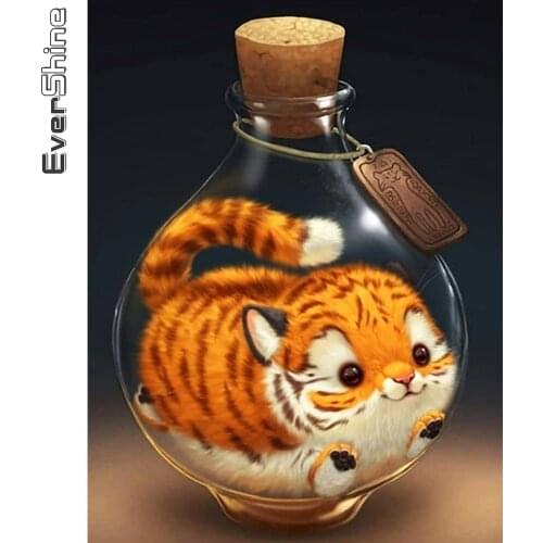 Evershine 5D DIY Diamond Embroidery Tiger Cartoon Cross Stitch Mosaic Diamond Painting Animals Rhinestone Art Home Decoration
