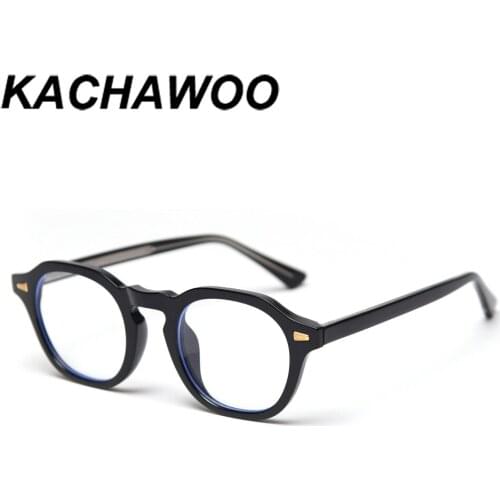 Kachawoo womens retro glasses anti blue light clear black transparent myopia eyeglass frames men nearsighted high quality TR90