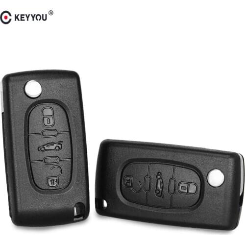 KEYYOU New 3 Buttons Key Shell For Citroen C2 C3 C4 C5 C6 C8 Flip Folding Remote Key Case Fob Cover Uncut With HU83/VA2 Blade