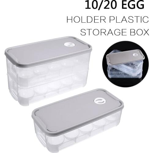 1pc Egg Box 10/20 Egg Holder Plastic Storage Box Container Organizer Refrigerator Egg Boxes Organizers