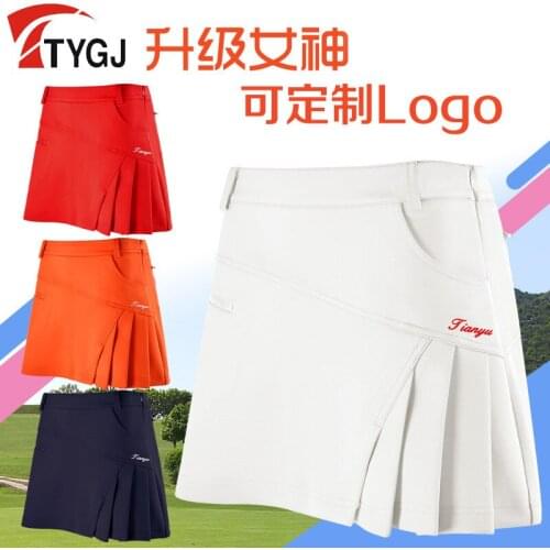 Summer And Spring Sports And Leisure Pleated Half Skirt Anti-glare Short Skirt Solid Solor Women Golf Skirt