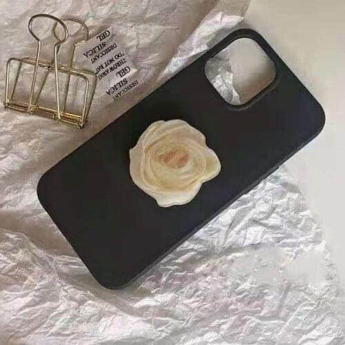 Fashion White Rose Ornament Phone Case for iPhone 11 Pro MAX 12 Pro MAX mini X XR XS MAX 7 8 Plus Protective Cover