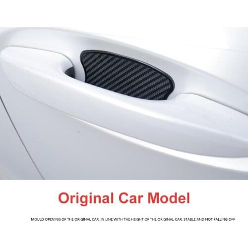 QHCP Car Door Bowl Sticker Trim Protector TPU Outer Door Bowl Decorative Carbon Fiber Style Black Exterior Accessories Universal