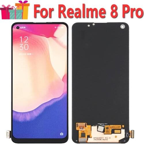 Original AMOLED Display Replace 6.4" For Realme 8 Pro RMX3081 LCD Touch Digitizer Screen Assembly