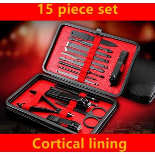2019 New 15Pcs Professional manicure Stainless Steel Nail Clippers Scissors Suit Set Kits Manicure Set Nail Tool nail art tools