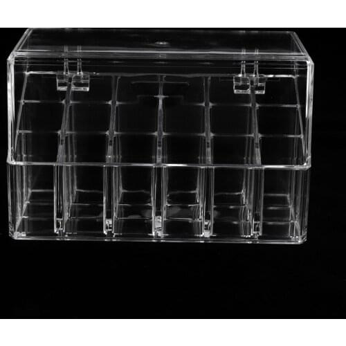 Clear Acrylic 18 Grids Lipstick Lip Gloss Holder Stand Display Cosmetic Makeup Organizer Case Dustproof Makeup Tool Kit