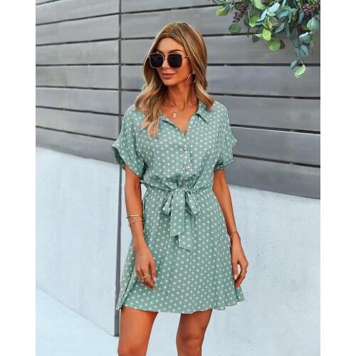 QIANXISHU Summer Polka Dot Dresses