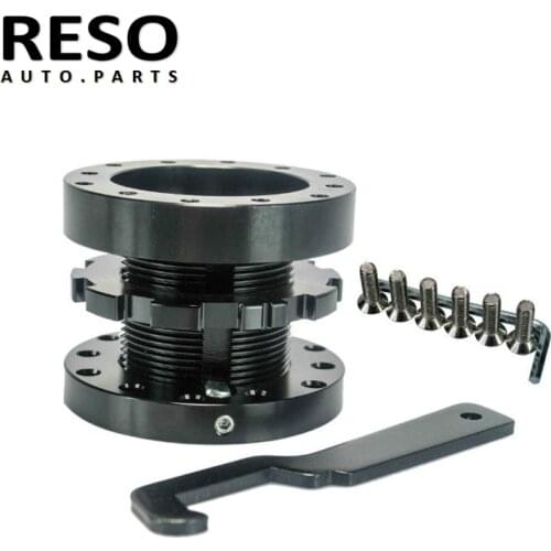 Black 40-70mm Adjustable Car Steering Wheel Boss Kit Hub Spacer adapter