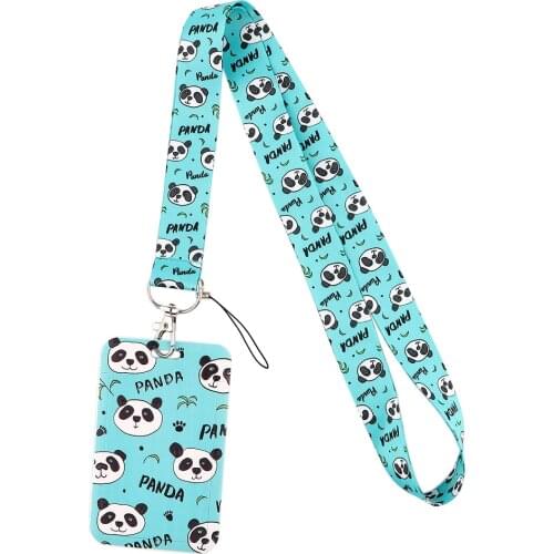 PF1009 Cartoons Cute Panda Lanyard for Key Neck Strap lanyard Card ID Badge Holder Key Chain Key Holder Hang Rope Accessories