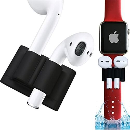 Anti-lost Silicone Holder Clip for AirPods 1/2 3 Pro wireless earphone socket stand case compatible with iwatch sport hook clip