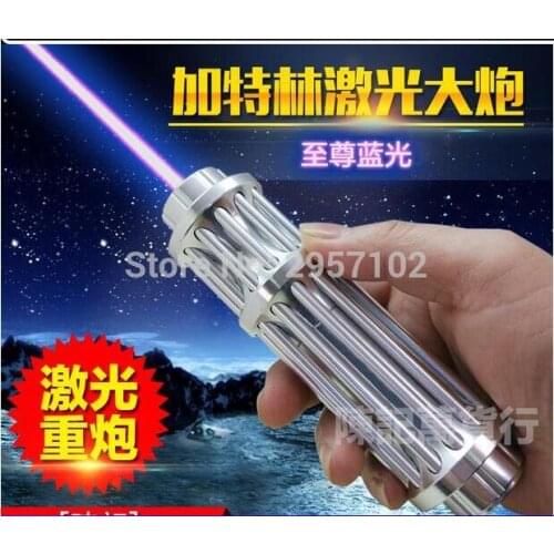 High Power Military 500000m 5000W Blue laser pointer 450nm Flashlight Light Burning Match/dry wood/black/Burn cigarettes Hunting