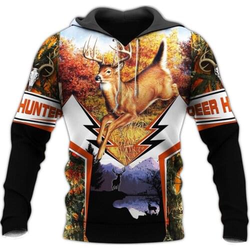 Camo AMO HUNTING ANIMALS deer ART 3D Hoodies Hoodie Men Women New Fashion Hooded Sweatshirt Long Sleeve casual Pullover-7