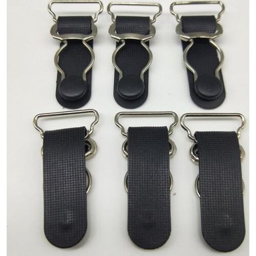 Clip chupete metal Removable buckle Garment Accessories Stockings clips Black Metal+PP Garter Clip 12 pcs/lot 20mm 0.8 Inch