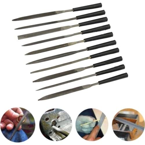 10pcs Stone Jewelers Diamond Wood Carving Craft Metal Needles Files Sewing Burrs Wood Bits Grinding Power Woodworking Hand Tool