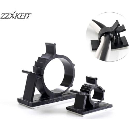 10pcs Adjustable Cable Fixed Seat Self-adhesive Cable Clips Cord Organizer Holder Line Fixed Clamps For Car PC Mouse TV