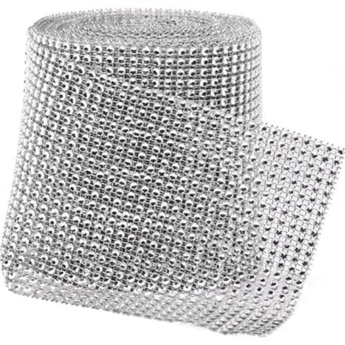 24 Rows/Set Rhinestone Mesh Ribbon Cake Roll Wrap Fashionable Wedding Dress Party Luxury Wrap Decoration Dropshipping