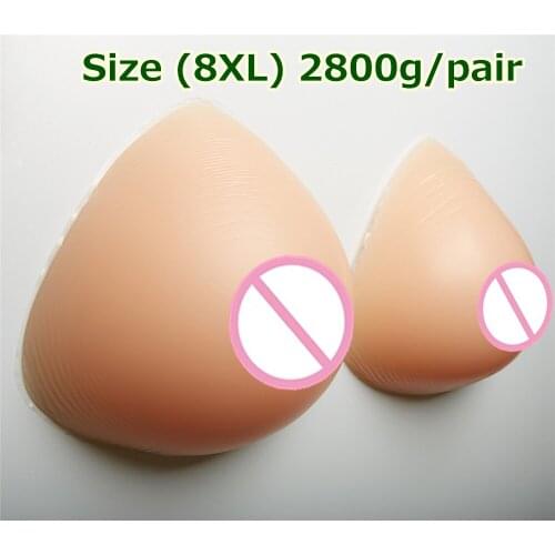 2800g/pair Full Breast Enhancers Silicone Realistic Breast Forms Adhesive Fake Breast Boobs Crossdresser Mastectomy