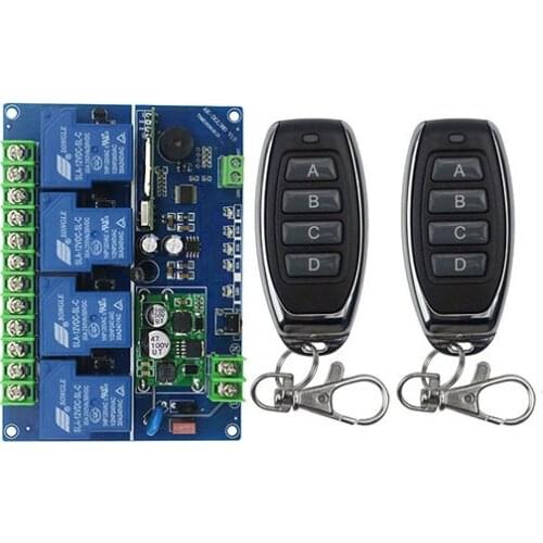 DC 12V 24V 36V 48V 4CH 30A RF Wireless Remote Control Relay Switch Security System Garage Doors Gate Electric Doors shutters