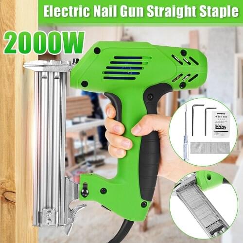 2000W Electric Straight Nail Gun 2 in 1 Framing Tacker Eletric Nails Gun 220V Electric Power Tools U-Shaped Straight Nail Gun