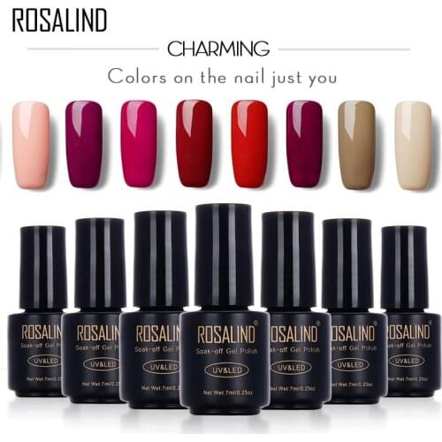 ROSALIND Black Bottle 7ML Pure Color Series Nail Gel Polish Soak Off Long-Lasting Vernis Semi Permanent Gel