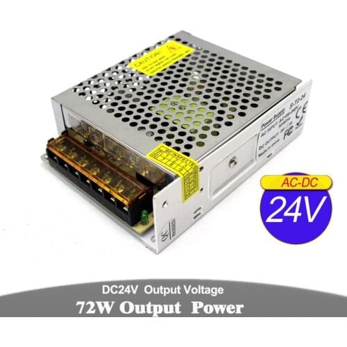 DC Power Supply 24v 3a 72W LED Diver Transformers 110v 220v AC DC24V Switch Power Source For LED Modules Lighting CCTV Motor