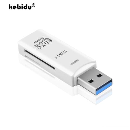 Kebidu 2 in 1 USB 3.0 SDHC SDXC Micro SD Card Reader SD/MicroSD/TF Trans-flash Card USB3.0 Adapter Converter Tool