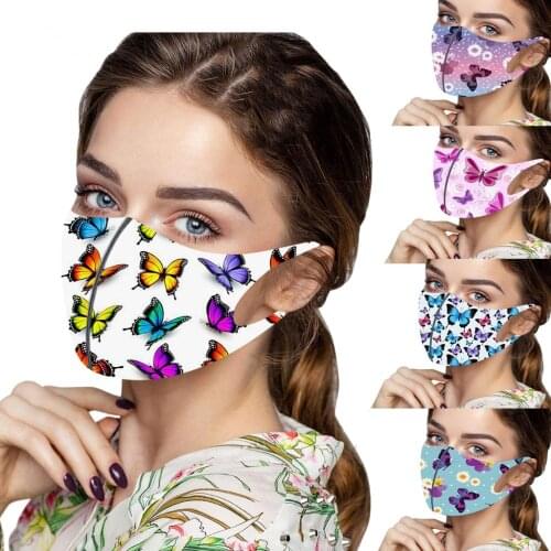 Masque 1/3/5PC Adult Butterfly Printed for Protection Washable Monder Scarf Halloween Cosplay Scarf Halloween Cosplay MasK