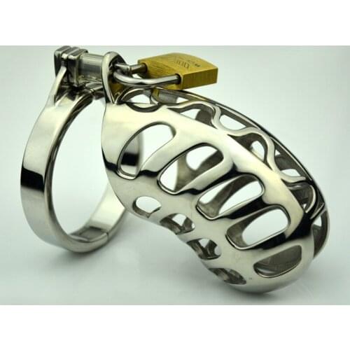 Male chastity belt metal cock cage for penis lock chastity device Drop shipping
