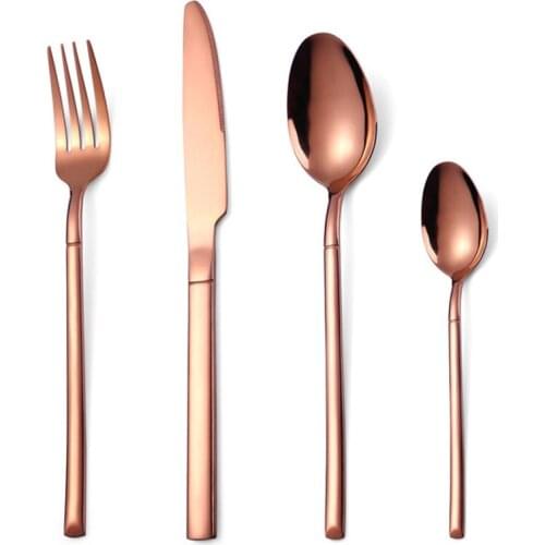 Knights cutlery set four-piece creative western steak knife and fork golden stainless steel knife and fork