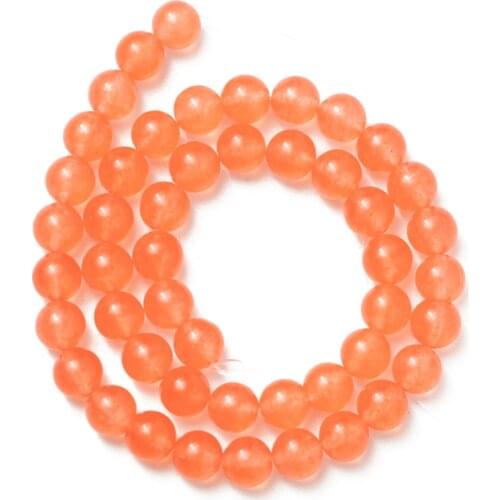 Wholesale Orange Tangerine Jades Natural Beads Stone 4mm 6mm 8mm 10mm 12mm 14mm DIY Making Bracelet Necklace Jewelry Accessories