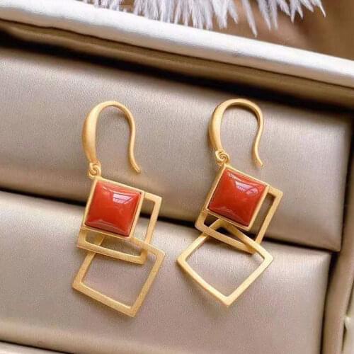 Original designer epoxy enamel porcelain craftEarrings Geometric Original Design Light Luxury Creative Womens Brand Jewelry