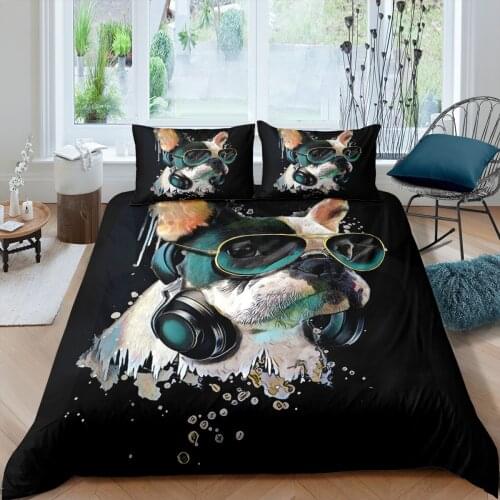 French Bulldog Bedding Set Dogs Fashoin 3D Print Comforter Luxury Twin Queen King Single Size Duvet Cover Set Home Textile Decor