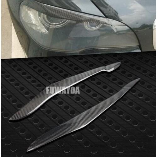 FUWAYDA Rear Carbon Fiber Headlights Eyebrows Eyelids for BMW X5 E70 2008-2013 Car Styling Front Headlamp Eyebrows Trim Cover