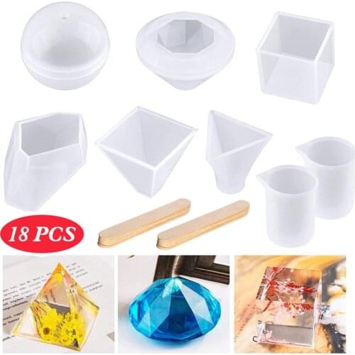 Transparent Silicone Mold Resin Necklace Uv Resin Molds for Pendant Earrings Jewelry Making Tools