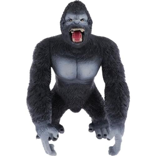 Realistic Sitting Gorilla Wild Animal Model Action Figure Figurine Collectible Home Desktop Decor Ornaments Kids Toys