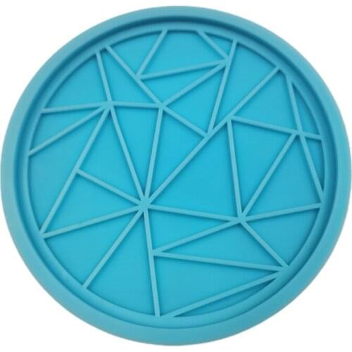 Geometric Circle Round Shape Coaster Epoxy Resin Mold Cup Mat Pad Silicone Mould DIY Crafts Casting Tool