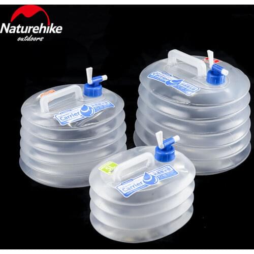 Naturehike Outdoor Camping Foldable Bucket Collapsible Water Bag Container Folding Bucket /Tap 5L/10L/15L Water Tank NH14S002-T
