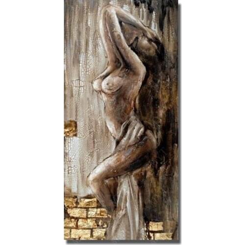 Large Size Modern Sexy Nude Girl Paintings for Home Decoration Handpainted Cheap Modern Figure Oil Painting Sexy Wall Art