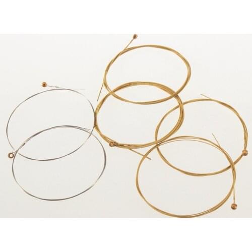 6pcs/set Acoustic Silver&Gold color Steel Guitar Strings For Wood /Classical Guitar New Acoustic Guitar Strings wholesale