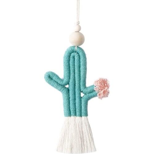 Home Room Decoration Pendant Hand Woven Tapestry Cactus Christmas Pendant Crafts Baby Kid Nursery Wall Hanging Ornaments